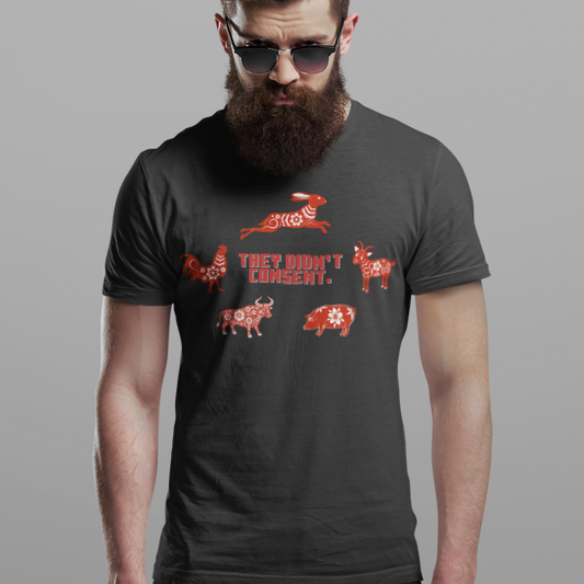 They didn't consent (red art) (male/unisex-vd-t-shirt)