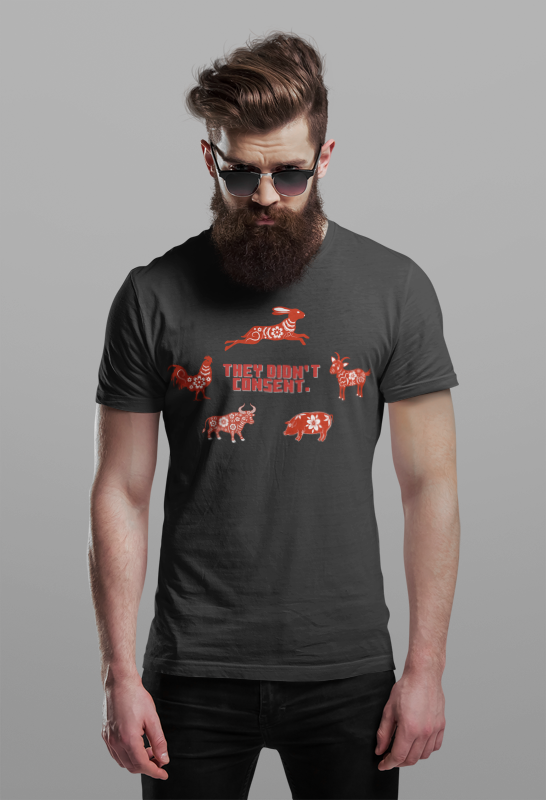 They didn't consent (red art) (male/unisex-vd-t-shirt)