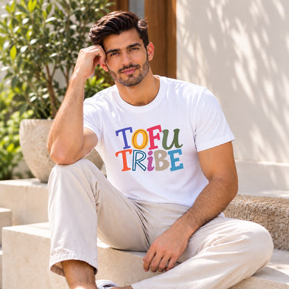 Tofu Tribe Unisex Cotton T-Shirt | Colourful Vegan Graphic Tee