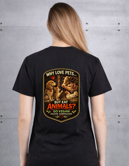 T-Shirt |  Why Love Pets? But Eat Animals?