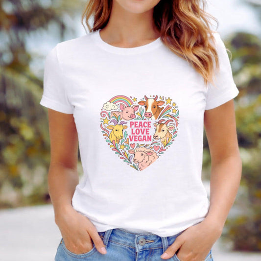 Women's T-Shirt | Peace, Love, Vegan