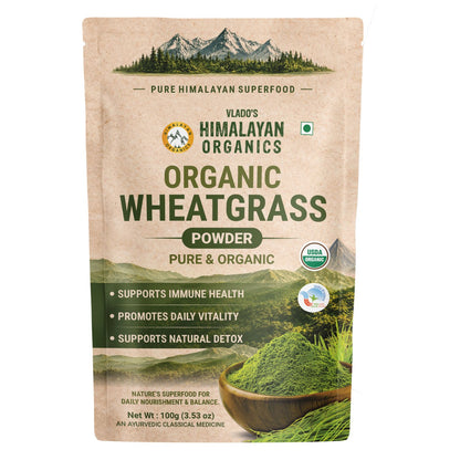 Vlado’s Himalayan Organics Wheatgrass Powder | Natural & Organic | 100g