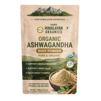 Vlado’s Himalayan Organics Ashwagandha Powder | 100gm - Withania Somnifera