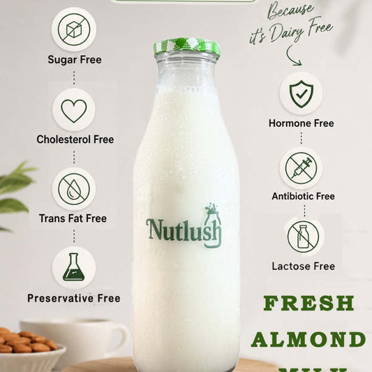 NUTLUSH Fresh Almond Milk Unsweetened | Delhi Only | Available in 1L & 2L