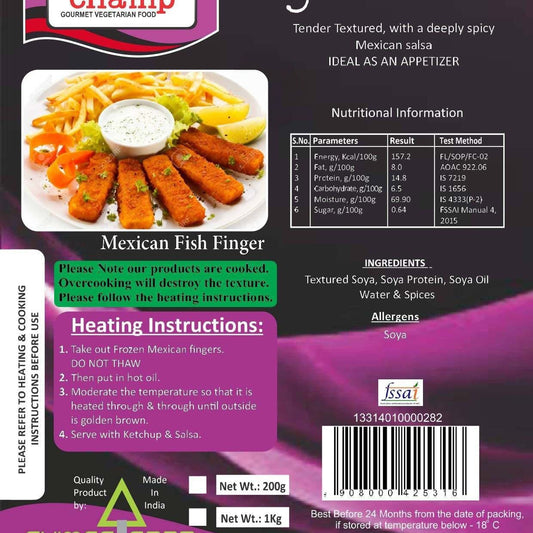 Veggie Champ Plant-Based Mexican Fish Fingers