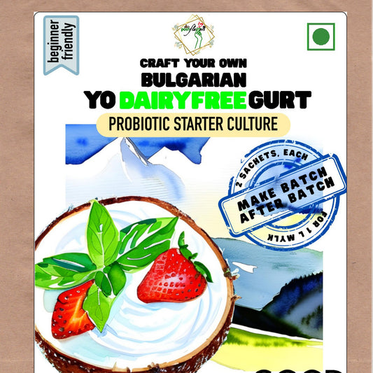 Alla's Posh Flavors™ Bulgarian Yo -Dairy Free- Gurt Starter | Non-GMO | Plant Based Cultures | Make Batch-After-Batch at Home Easily | Imported from Europe
