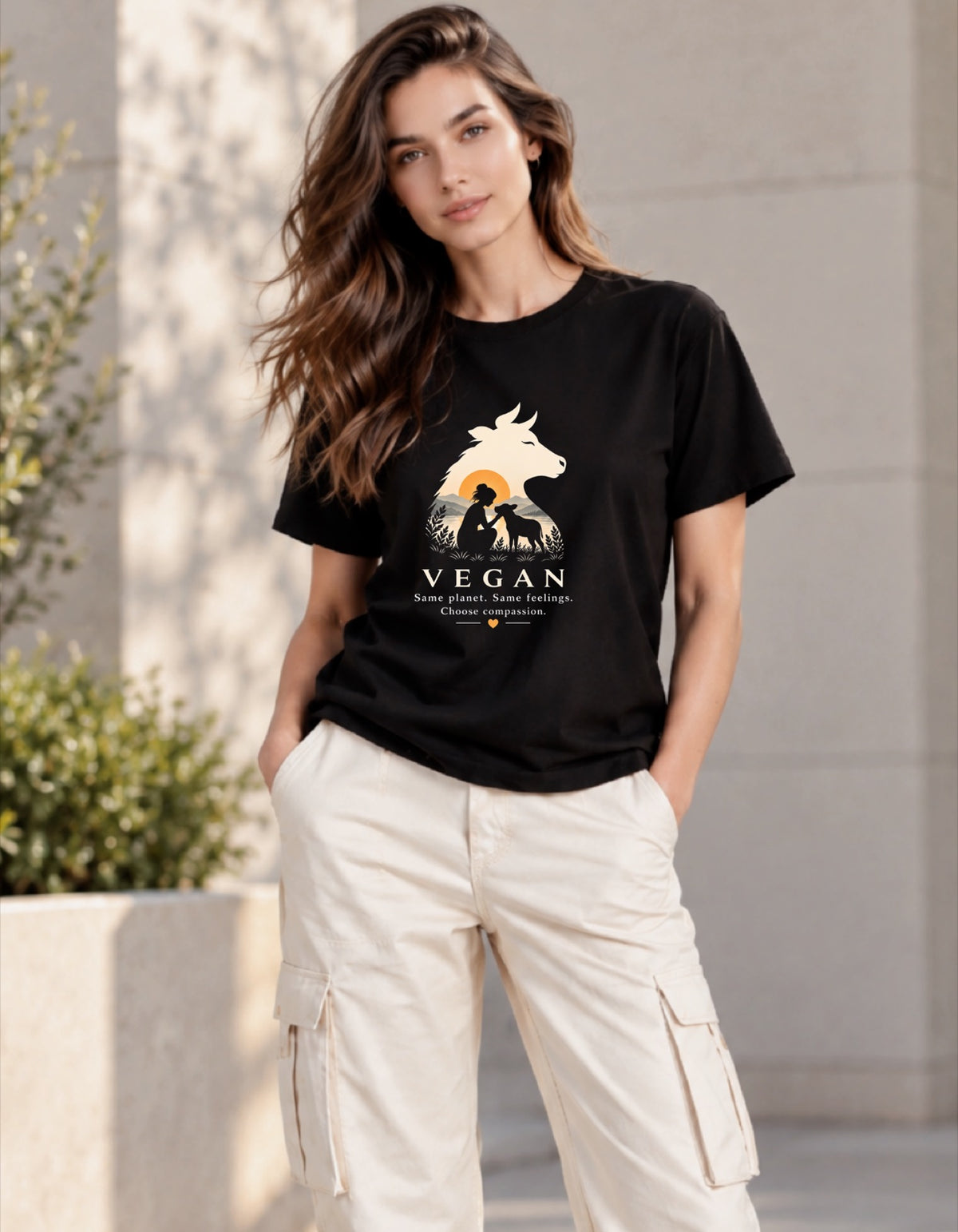 T-Shirt | VEGAN - Same Planet Same Feelings (Female)