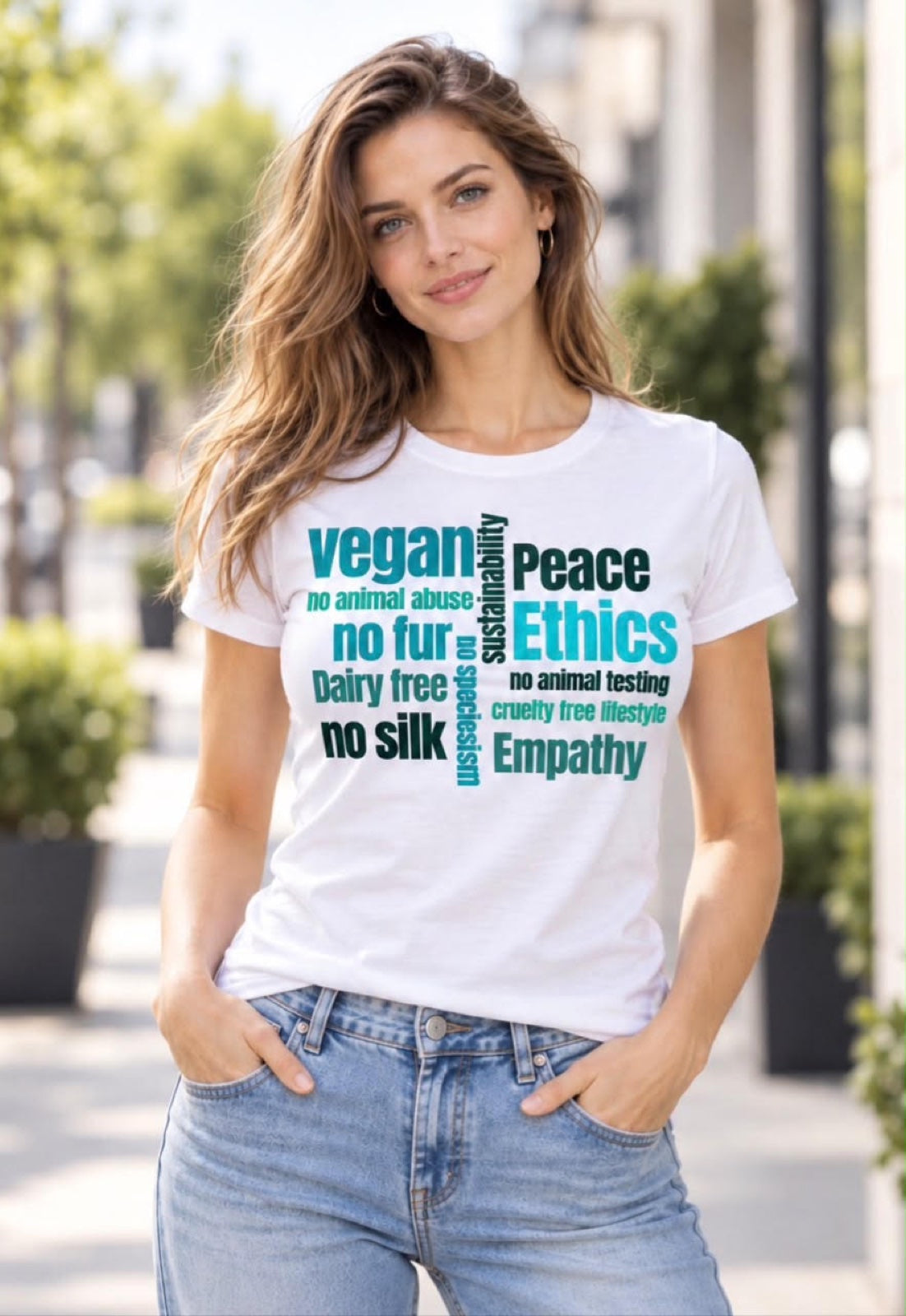 T-Shirt | VEGAN - Peace Ethics Empathy (Female)