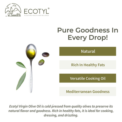Ecotyl Extra Virgin Olive Oil | Cold Pressed | Suitable for Cooking | 500ml