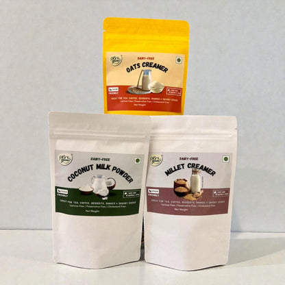 Creamer Trial Pack | Coconut Milk Powder + Oats Creamer + Millet Creamer (100g Each)