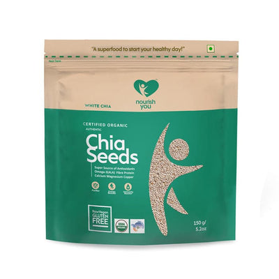 NOURISH YOU Raw Organic Authentic White Chia Seeds (150g)