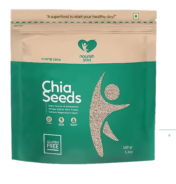 NOURISH YOU Raw Authentic White Chia Seeds (150g)