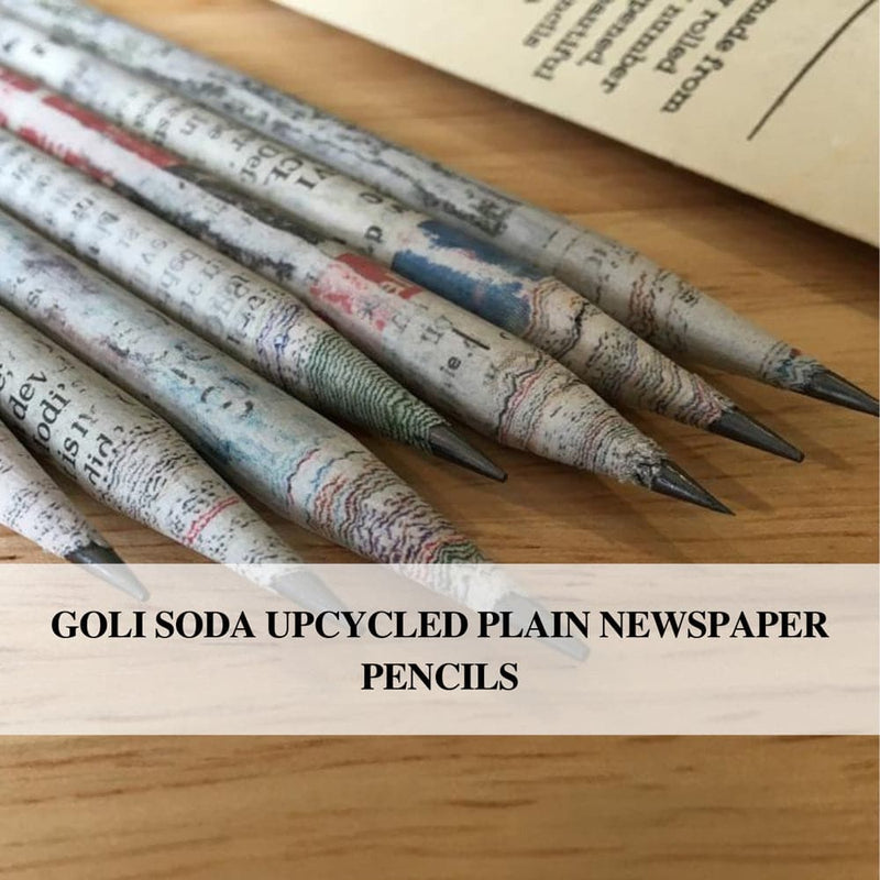 GOLI SODA Upcycled Plain Newspaper Pencils (Pack of 5)