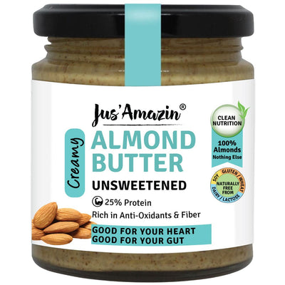 Jus Amazin Creamy Almond Butter - Unsweetened (200g)