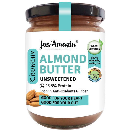 Jus Amazin Crunchy Almond Butter - Unsweetened (500g)
