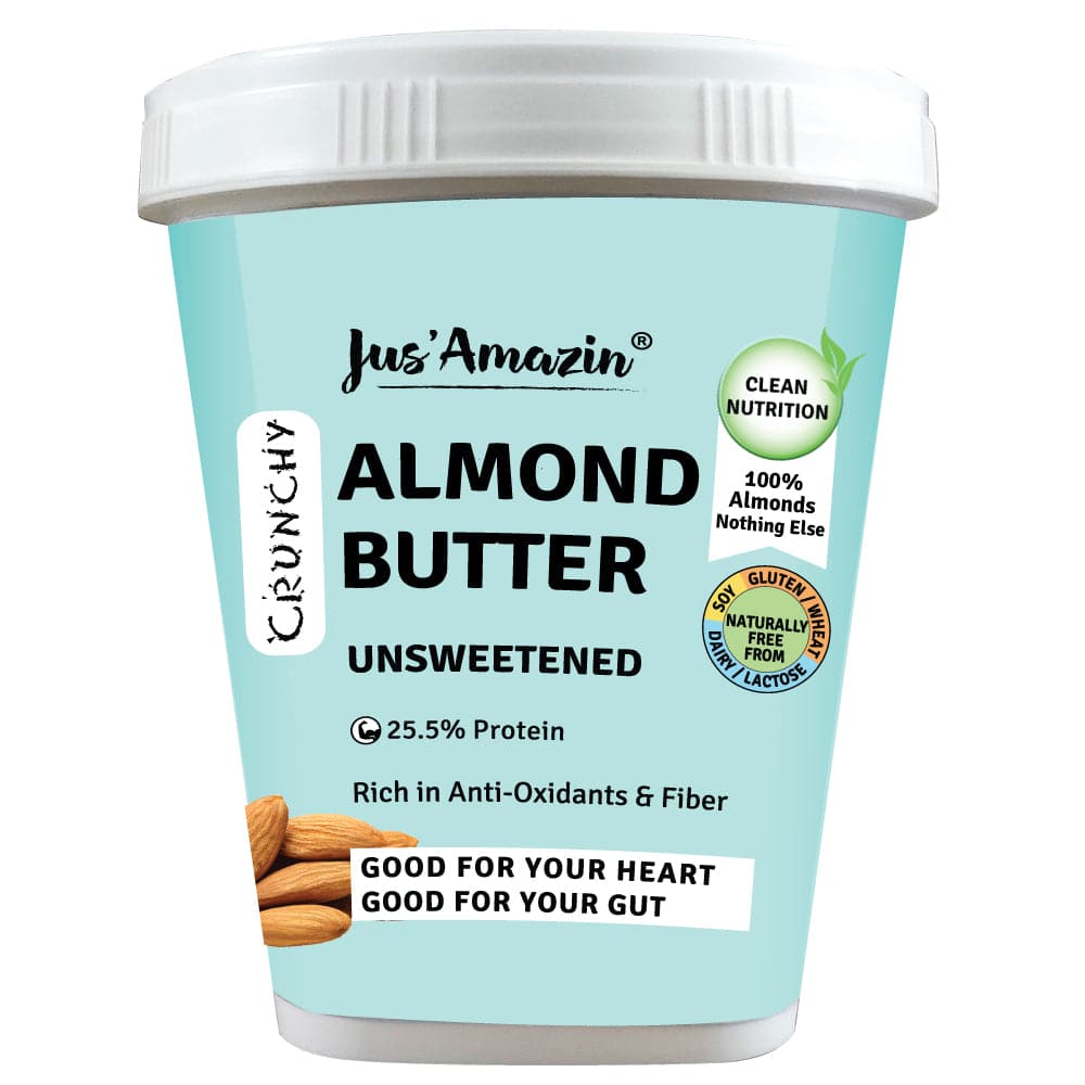 Jus Amazin CRUNCHY Almond Butter - Unsweetened (1kg)