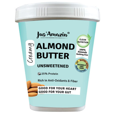 Jus Amazin Creamy Almond Butter - Unsweetened (1kg)