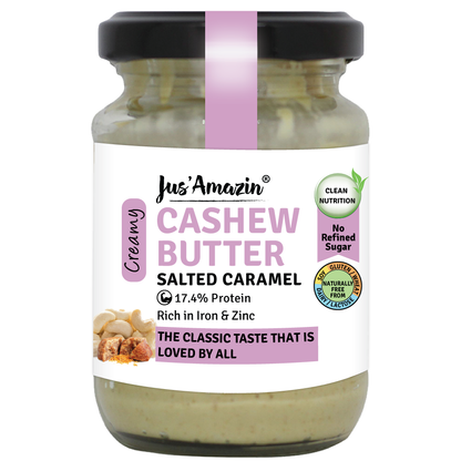 Jus Amazin Creamy Cashew Butter – Salted Caramel (125g)