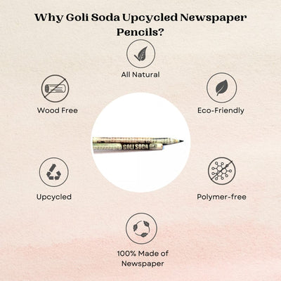 GOLI SODA Upcycled Plain Newspaper Pencils (Pack of 5)