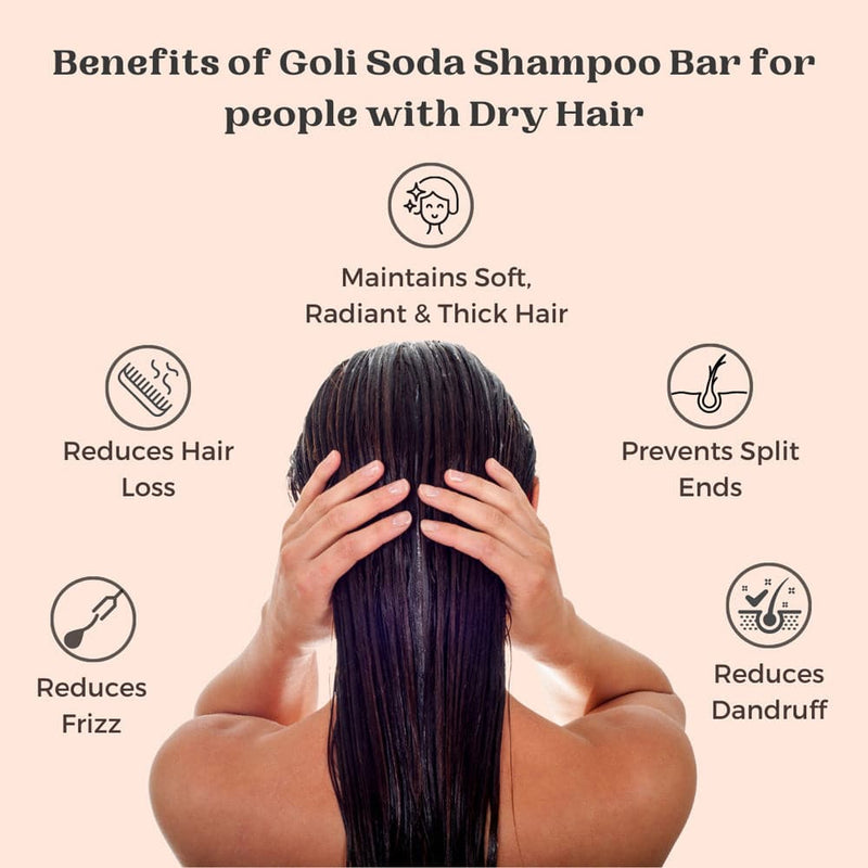 Goli Soda All Natural Probiotics Shampoo Bar for Dry Hair - 90 g