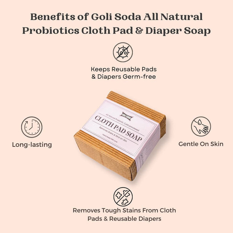 Goli Soda All Natural Probiotics Cloth Pad Diaper Soap - 90 g