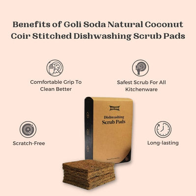 Goli Soda Coconut Coir Scrub And Probiotic Dishwash Bar 90g - Exclusive Combo
