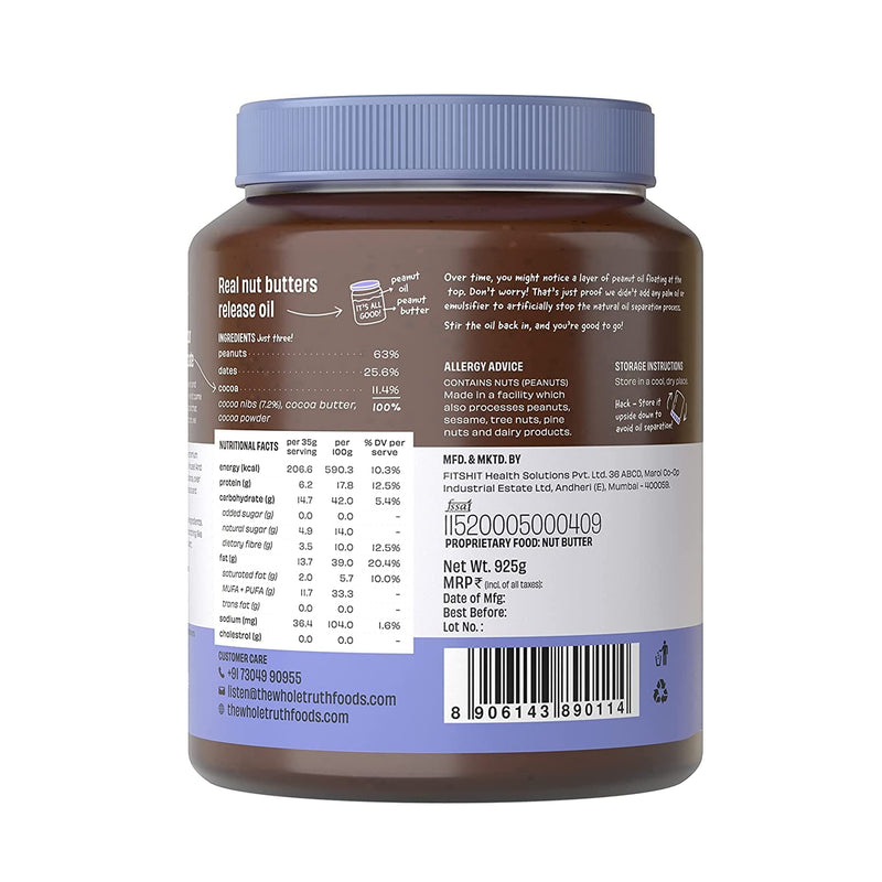The Whole Truth - Dark Chocolate Peanut Butter (Crunchy)  925g
