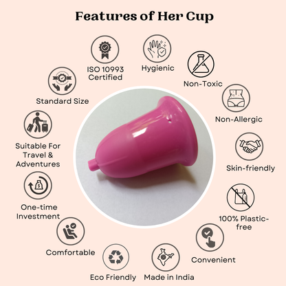 Goli Soda Her Cup Reusable Menstrual Cup for Women - Regular Size