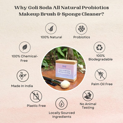 Goli Soda All Natural Probiotics Make Up Brush & Sponge Cleaner - 90 g
