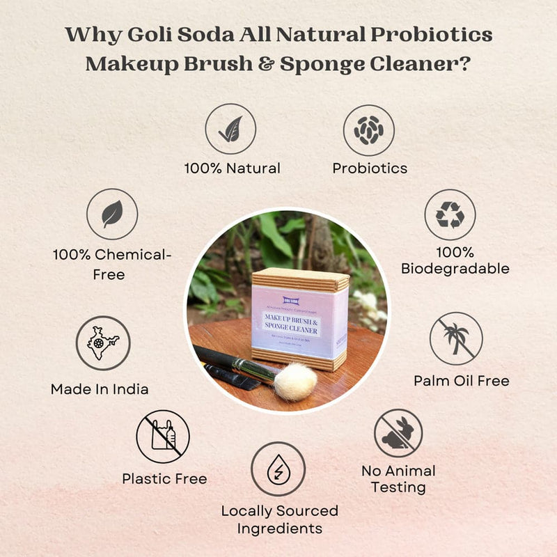 Goli Soda All Natural Probiotics Make Up Brush & Sponge Cleaner - 90 g