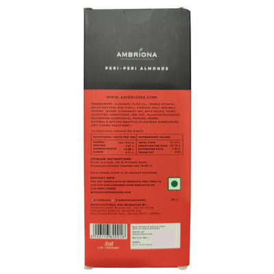 Ambriona Peri-Peri Almonds : All Natural , Source of Protein , Nutrients & Antioxidants . NON GMO, VEGAN , GLUTEN FREE & KETO FRIENDLY | 50 gm - Vegan Dukan