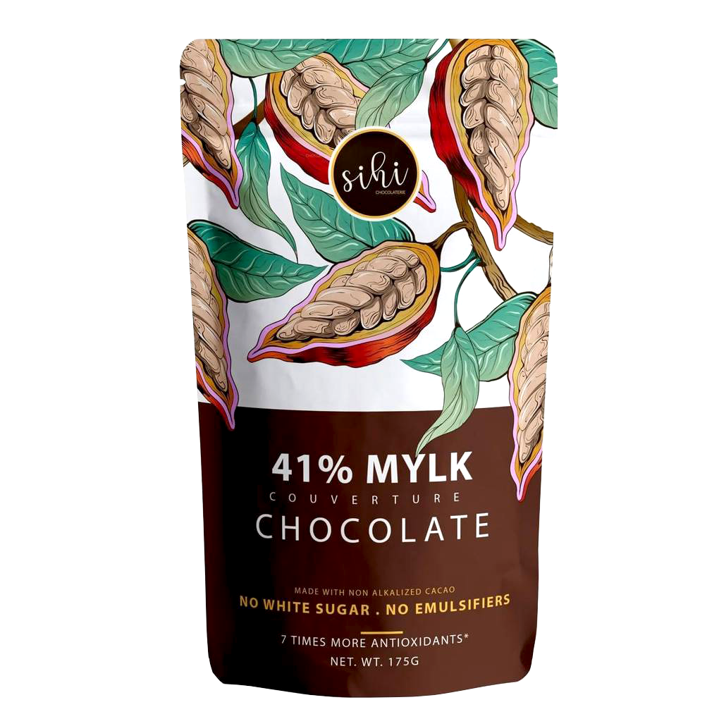 41% Milk Chocolate with Pure Cacao / Cocoa - Couverture Vegan Mylk Chocolate, 175gm - Vegan Dukan