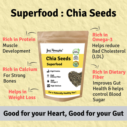 Jus Amazin Organic Chia Seeds (250g)