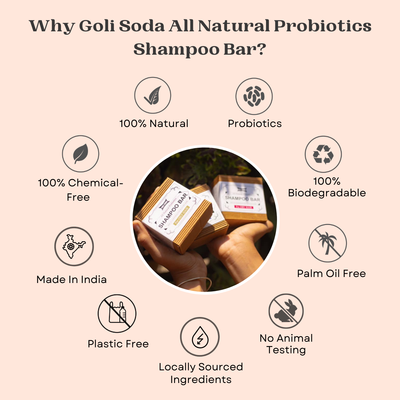 Goli Soda All Natural Probiotics Shampoo Bar for Oily Hair - 90 g