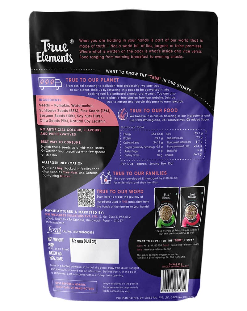 True Elements 7-in-1 Super Seeds And Nut Mix - plant based Dukan