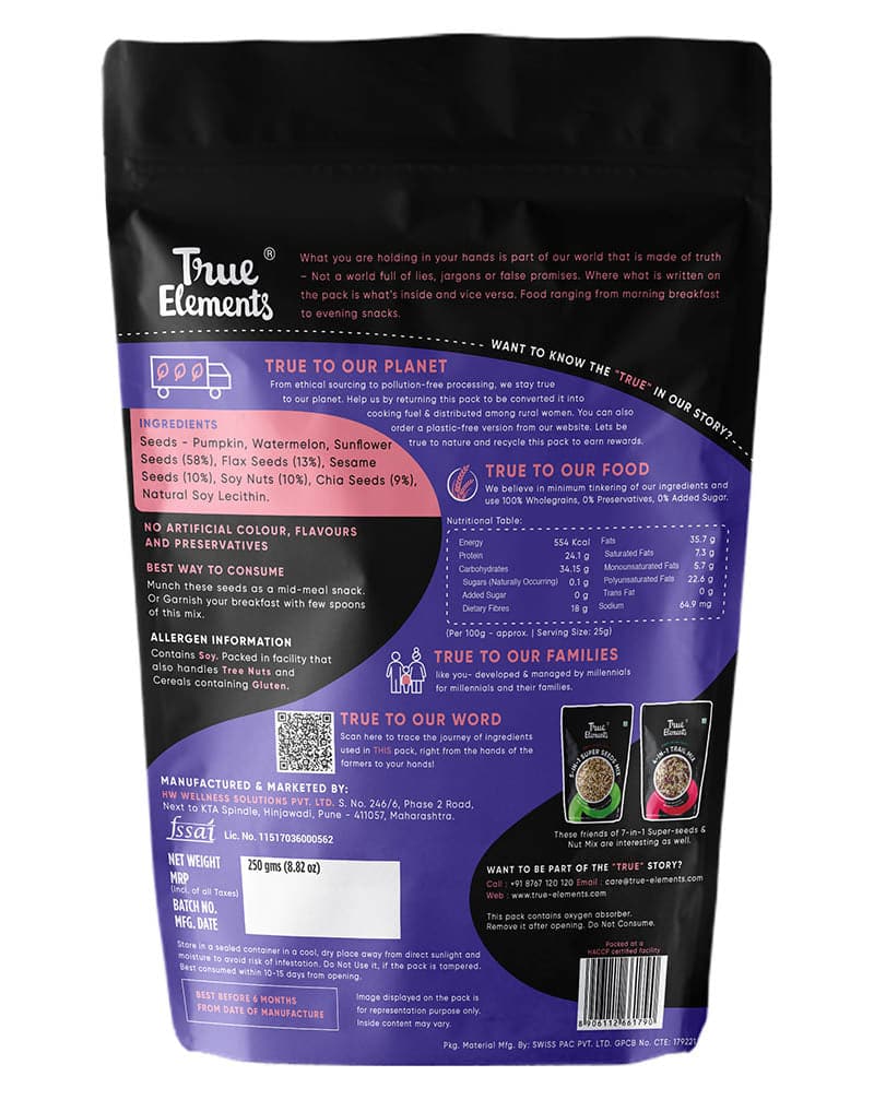 True Elements 7-in-1 Super Seeds And Nut Mix - plant based Dukan