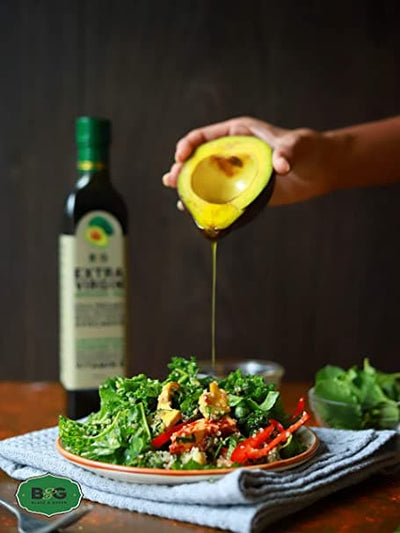 Black & Green Extra Virgin Cold Press Avocado Cooking Oil Bottle