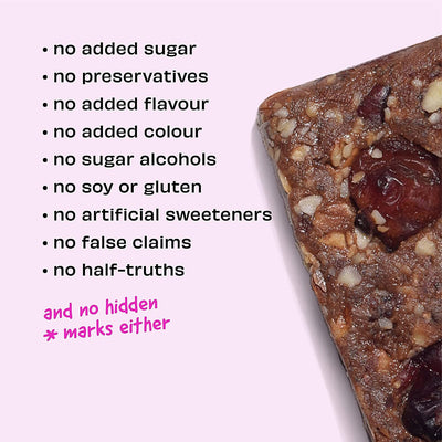 The Whole Truth Energy Bars - Cocoa Cranberry Fudge - Pack of 10 (10 x 40g)