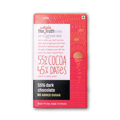 The Whole Truth - 55% Dark Chocolate (80g X Pack of 2) (Date-Sweetened)