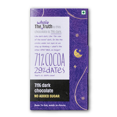 The Whole Truth - 71% Dark Chocolate - (80g  X Pack of 2) (Date-sweetened)