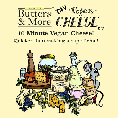 Butters & More DIY plant based Almond Cheese Kit. Make Upto 700g of plant based Cheese in 10 mins. (Included: Almond Butter+Nutritional Yeast+Tapioca Starch+Instruction Manual) - plant based Dukan