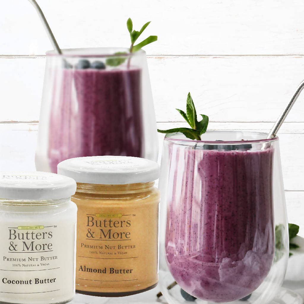 Butters & More Vegan Walnut Butter with Natural Blueberries (200G) No Artificial Flavours Or Colour. - Vegan Dukan