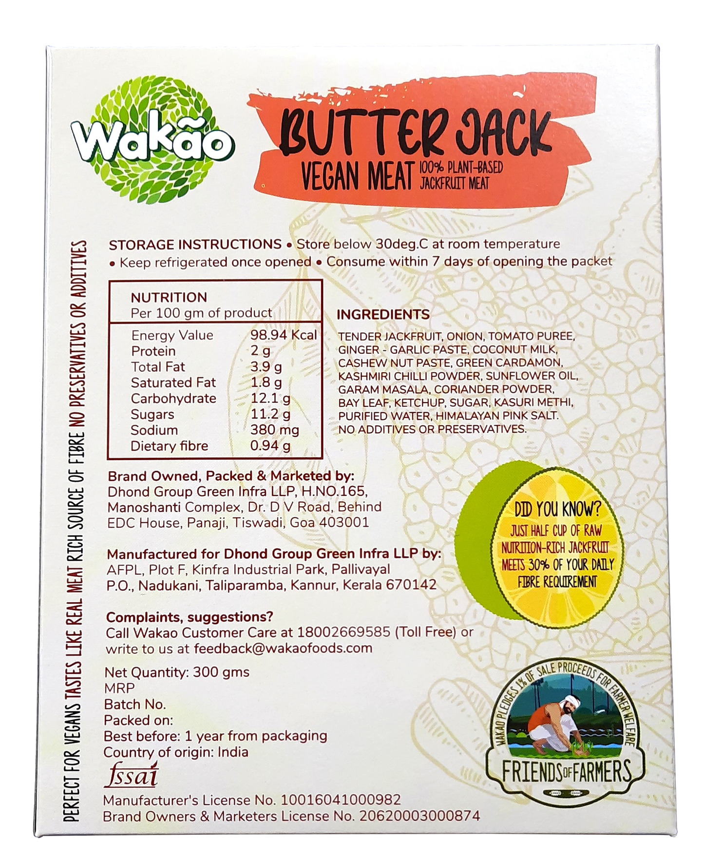 Wakao Butter Jack 300g - plant based Dukan