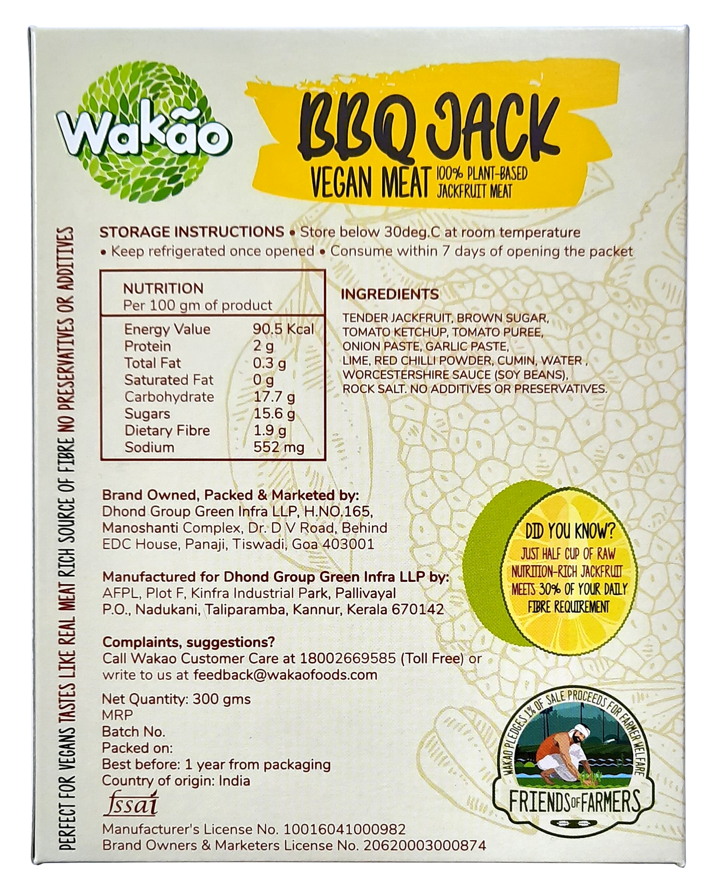 Wakao BBQ Jack 300g - plant based Dukan