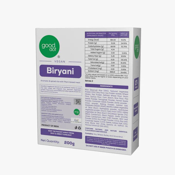Good Dot plant based Biryani 200gms