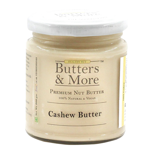 Butters & More Vegan Cashew Butter Unsweetened, Single Ingredient Nut Butter. (200g) - Vegan Dukan