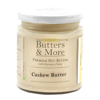 Butters & More Vegan Cashew Butter Unsweetened, Single Ingredient Nut Butter. (200g) - Vegan Dukan