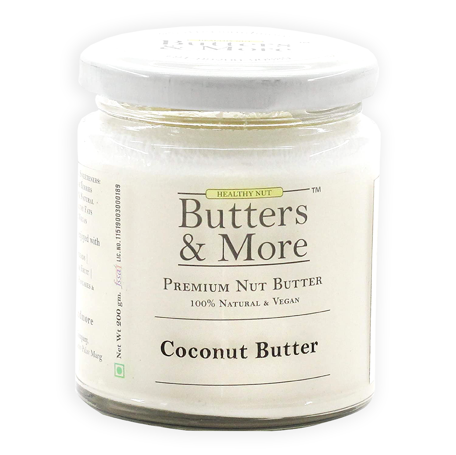 Butters & More Vegan Coconut Butter, Unsweetened & Single Ingredient Nut Butter. (200g) - Vegan Dukan