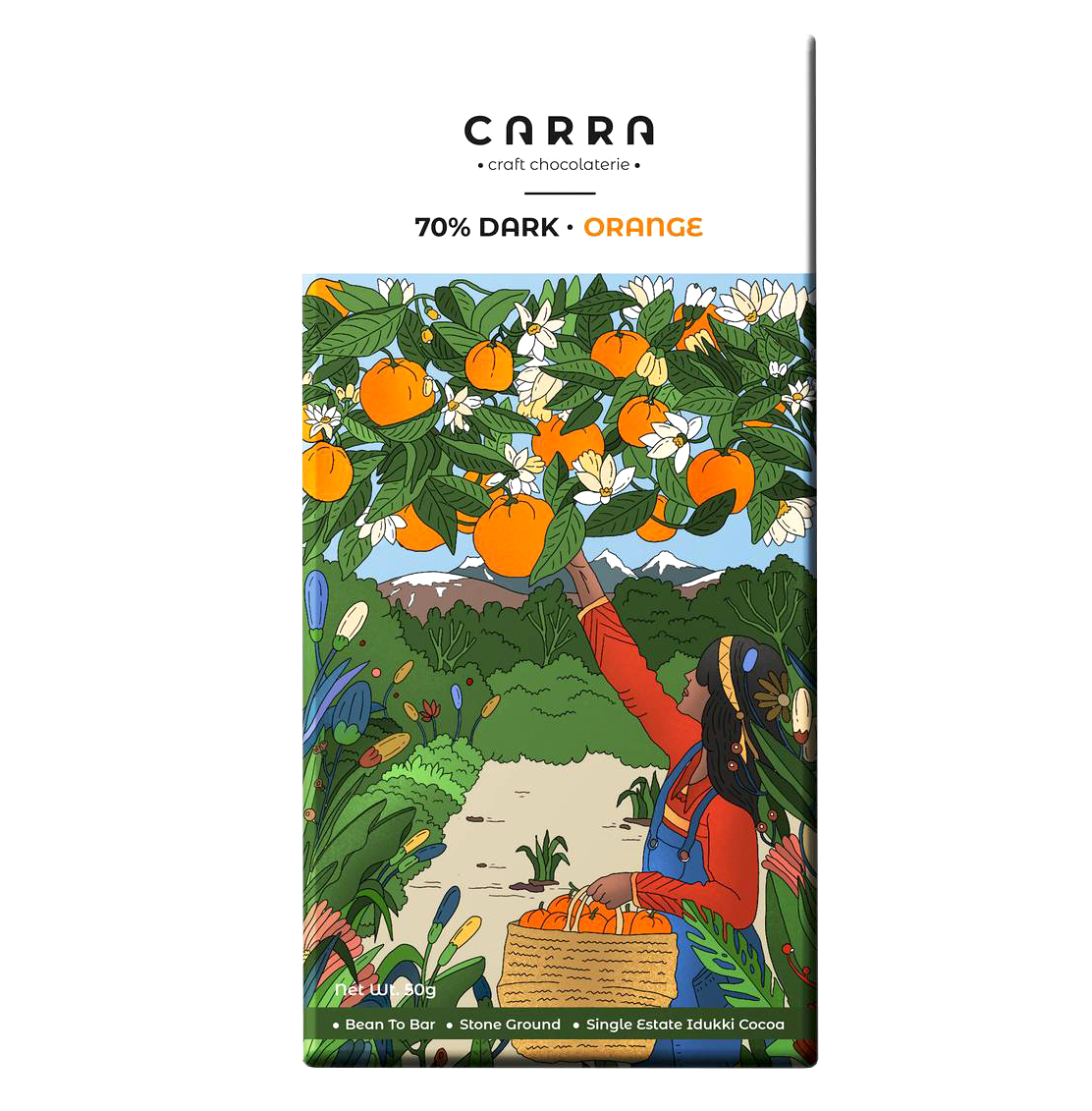 Carra Orange in Dark 70% | 50g x 3 bars - plant based Dukan