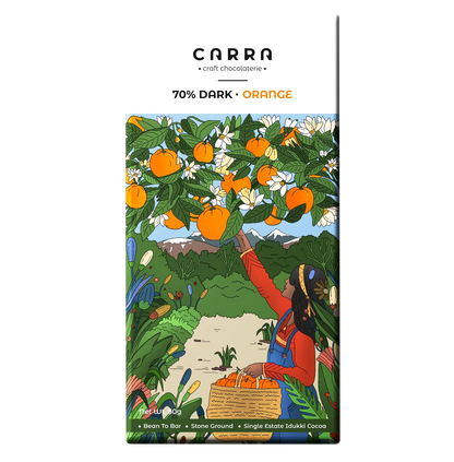 Carra Orange in Dark 70% | 50g x 3 bars - plant based Dukan